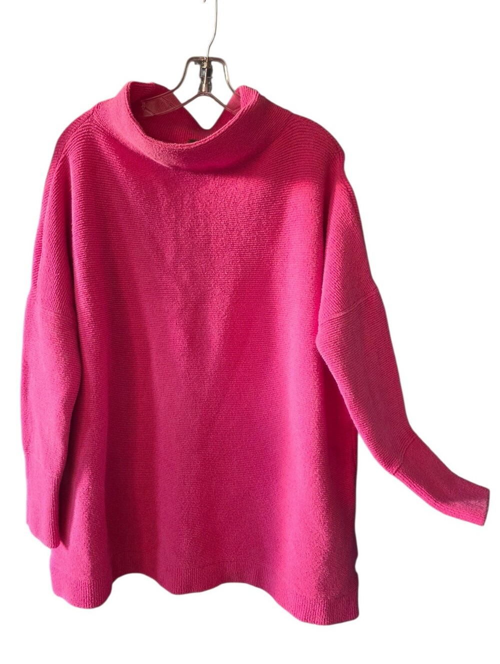 Free People Pink Ottoman Slouchy Tunic with Mock Turtleneck Size Large